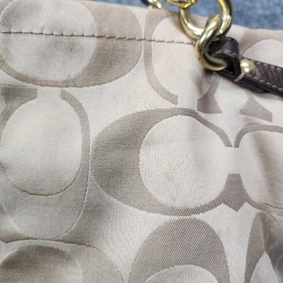 Coach Brooke F17183 Brown Sateen Signature Shoulder Bag Chain Straps F17183 - Picture 12 of 16